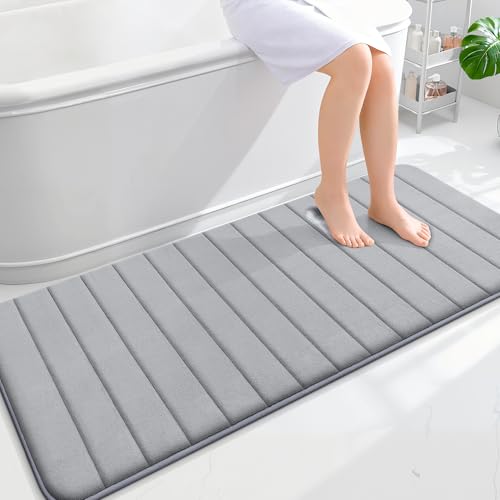 OLANLY Memory Foam Long Bathroom Rugs Runner 59x24, Super Soft