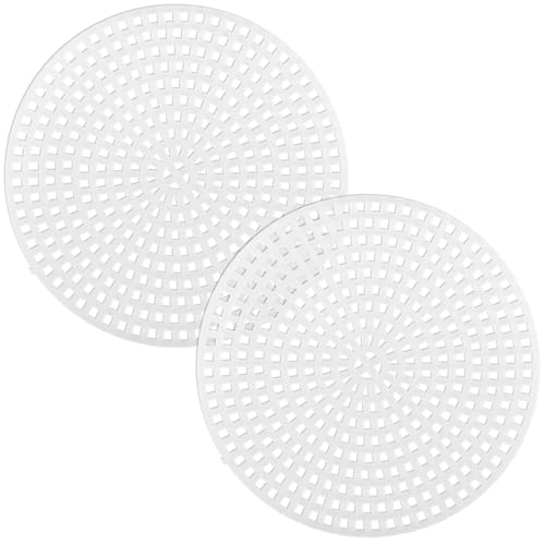 Image of FOCCTS 3Inch Plastic Canvas Sheets Plastic Mesh Sheet Plastic Cross Stitch Canvas, Circle Round Needlepoint Embroidery Canvas, White Canvas Mesh for DIY Mesh(2pcs)
