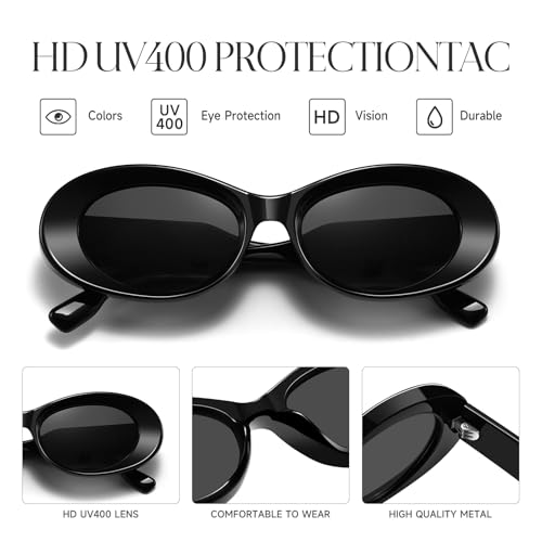 Fashion Retro Oval Sunglasses Women's Classic Small Frame UV400 Protection Lightweight Fashionable Sun Visor4