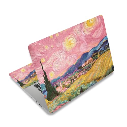 Image of DINKY 15.6 inches Laptop Skin Sticker Netbook Universal Reusable Protector Cover Decal Fits 13 13.3 14 15 15.4 15.6 inch Laptop Protector Notebook, Pink Starry Sky Field