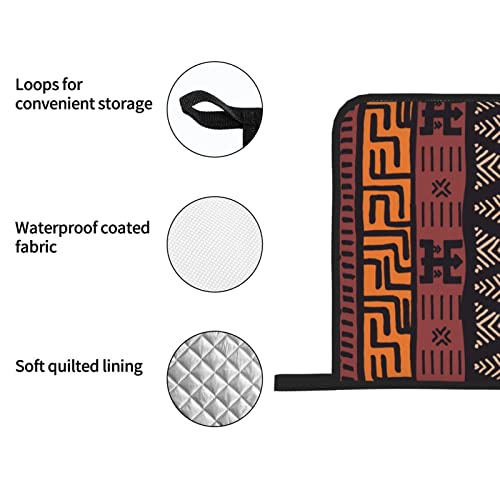 African Mud Cloth Tribal Oven Mitts And Pot Holders Sets Of 4 Heat Resistant Oven Gloves And Hot Pads Potholders Kitchen Baking Cooking Bbq Cute Oven Mitts #TOP3