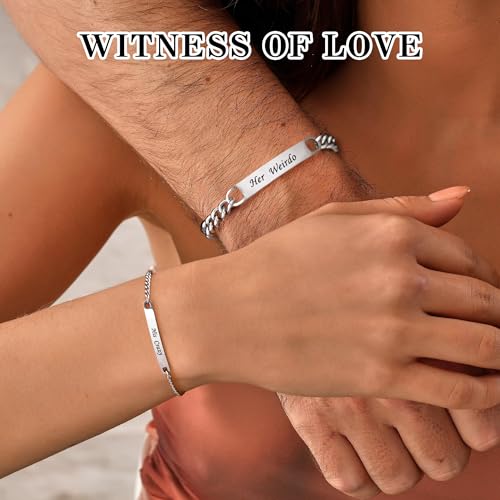 Matching Bracelets, Couple Bracelet Anniversary Couple Gifts for Him and Her Boyfriend and Girlfriend Stainless Steel Relationship Bracelets Birthday Gifts for Her Wife Husband Anniversary Jewelry for Mom and Dad2