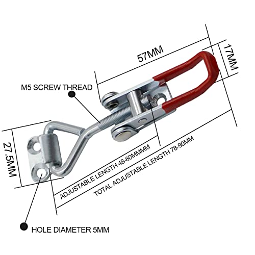 MIKMAYTOO Adjustable Toggle Latch Clamp 4001, 330 Lbs 150Kg Holding Capacity, 4001 Heavy Duty Quick Release Pull Latch Toggle Clamp (R4001-8PCS) - Image 6