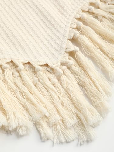 CIDER Sweaters for Women Crew Neck Fringe Long Sleeve Knit Crop Top Pullover Casual Basic Top Women's Long Sleeve3