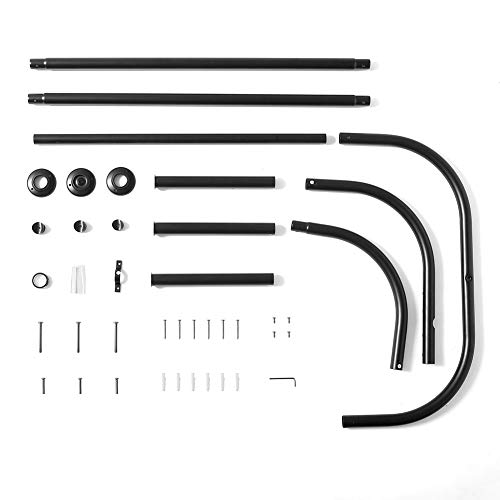 PrettyHome Shower Curtain Rod Hoop Square Shape Bathroom Heavy Duty No Rust Oval Shower Rod 58.3"x24" for Clawfoot Tub,for Free Standing Tubs Brushed Nickel - Thumbnail 6