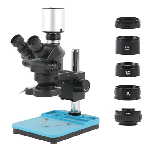 実験用顕微鏡スライド 4K1080P 8MP オートフォーカス HDMI USB カメラ 3.5X-100X 同時フォーカス 同焦点 三眼実体顕微鏡 修理ツール用 顕微鏡部品