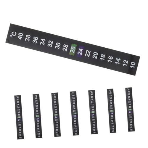 KICHOUSE 8Pcs Fish Tank Thermometer Strip Adhesive LCD Temperature Monitoring Stickers for Aquariums Accurate Readings Easy Stick Installation for Aquatic Environments