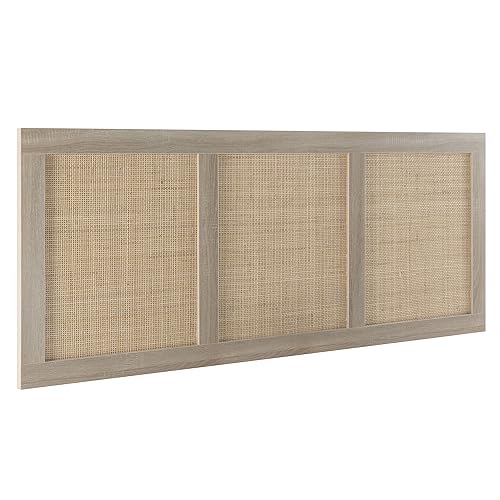 HOMN LIVING Cabecero de Cama Musa 165 x 60 cm Color Roble, ratán Natural
