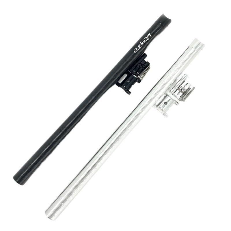 wanhaoaony SattelstüTze Gefedert Litepro for Birdy 34,9 mm 600 mm Sattelstütze Aluminiumlegierung Sattelstütze Faltrad Sitzrohr Schwarz Silber 