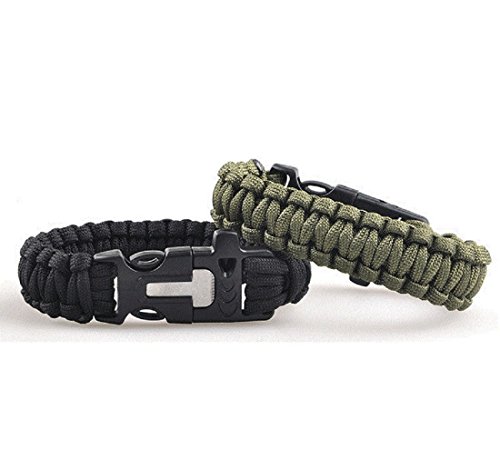 28 idées pour le nécessaire de survie à l'intention des gilets jaunes 39 Lot de 2, Bracelet de Survie Multifonction Paracorde Bracelet Corde avec Sifflet,...