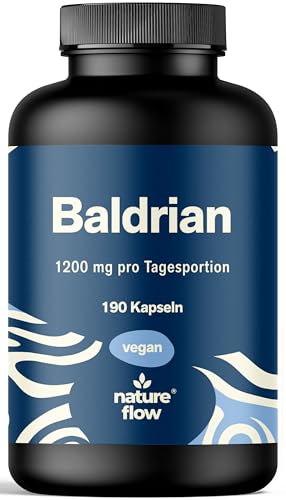 Baldrian Hochdosiert 190 Kapseln 1200 mg Baldrianwurzelpulver pro Tagesportion Vegan produziert in Deutschland - Verpackung kann variieren Laborgeprüft