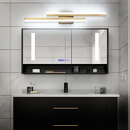 Image of PRESDE 32 Inch LED Vanity Light Brushed Gold Bathroom Light Fixtures Over Mirror Modern Bath Wall Lighting Bar Dimmable