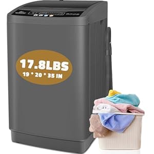 Nictemaw Portable Washing Machine, 17.8Lbs Portable Washer Machine, 2.4Cu.ft Compact Laundry Washer and Dryer Combo with Drain Pump, 10 Wash Programs 8 Water Levels for Apartment RV Dorm