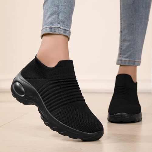 Image of Non Slip Work Shoes Women, Slip On Sneakers Women,Work Shoes Walking Gym Nurse Mesh Casual Fashion Sneakers Comfort Breathable Lightweight