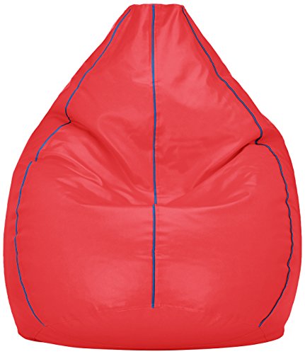 Image of Amazon Brand - Solimo XXXL Bean Bag Cover Without Beans (Brown) XXL Bean Bag Cover (Pink with Blue Piping)