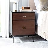 Safavieh Home Genevieve Modern Walnut and Black Mahogany 2-drawer Nightstand