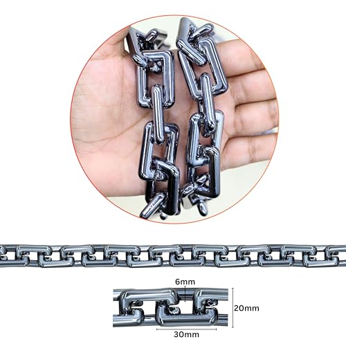 Image of SATRA TRADERS | Size : 18mm | W 01Meter Metallic Chain Rectangle Link Chain