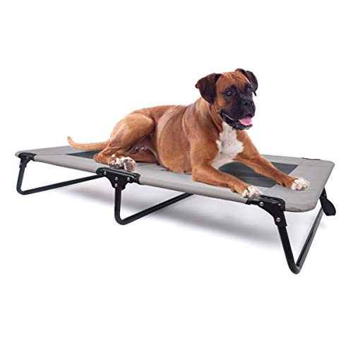 Macallen Cama para Perros Elevada Plegable, Lavable Cama Grande para Mascotas con Estructura de Metal y Malla Súper Transpirable, Verano Perro Gato Cama de Enfriamiento para Exterior Interior(Grande)