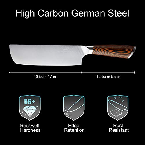 Nakiri Knife Vegetable Knife 7-Inch Kitchen Knife With High-Carbon Stainless Steel 