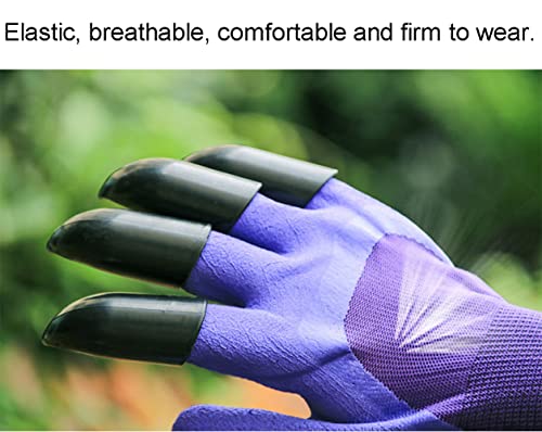 Gardening Gloves With Claws, Breathable & Waterproof Garden Gloves For Planting - Purple, 1 Pair #TOP2