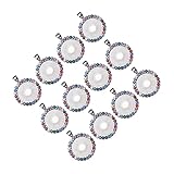 Tofficu 12stücke Diy Anhängerteile Aus Legierung Mit Strass Glänzende Runde Schmuckaccessoires Schwarz