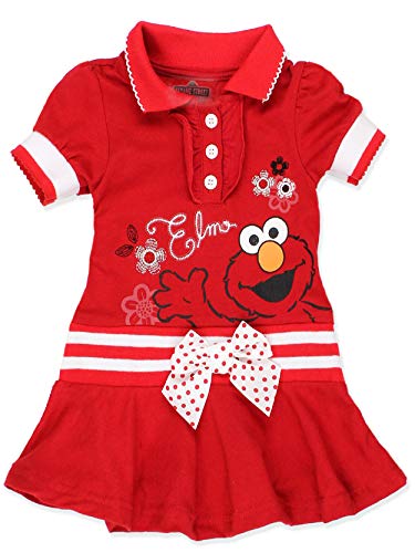 Sesame Street Elmo Girls Polo Dress for Infant and Toddler Red