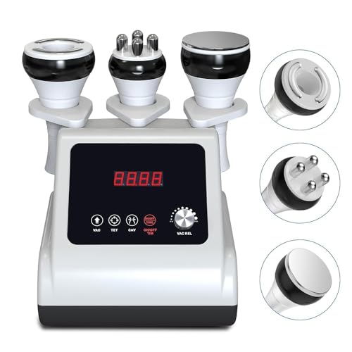 Qewher 3 EN 1 Radiofréquence Visage, 40K Appareil Anti Cellulite Lipocavitation Radiofréquence Visage et Corps, Ventouse Cellulite Entier Masseur Amincissants et...