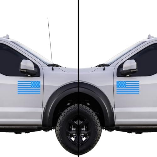 Image of American US Flag [Pick Color /Size] Vinyl Decal Sticker for Laptop /Car /Truck /Window /Bumper (5in Subdued Pair, Matte Light Blue)