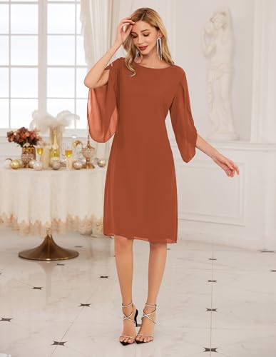 Image of GRACE KARIN Womens Formal Wedding Guest Dress 2026 Chiffon Cocktail Dress Mother of the Bride Dresses Midi Fashion Clothing