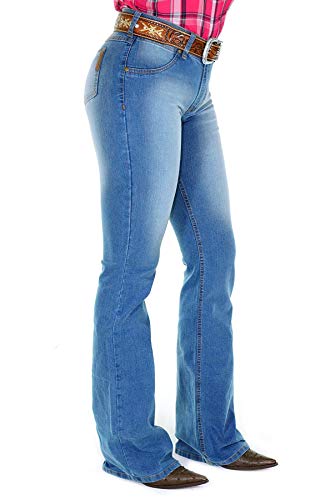 Calça Jeans Feminina Cowboy ST Flare Delave