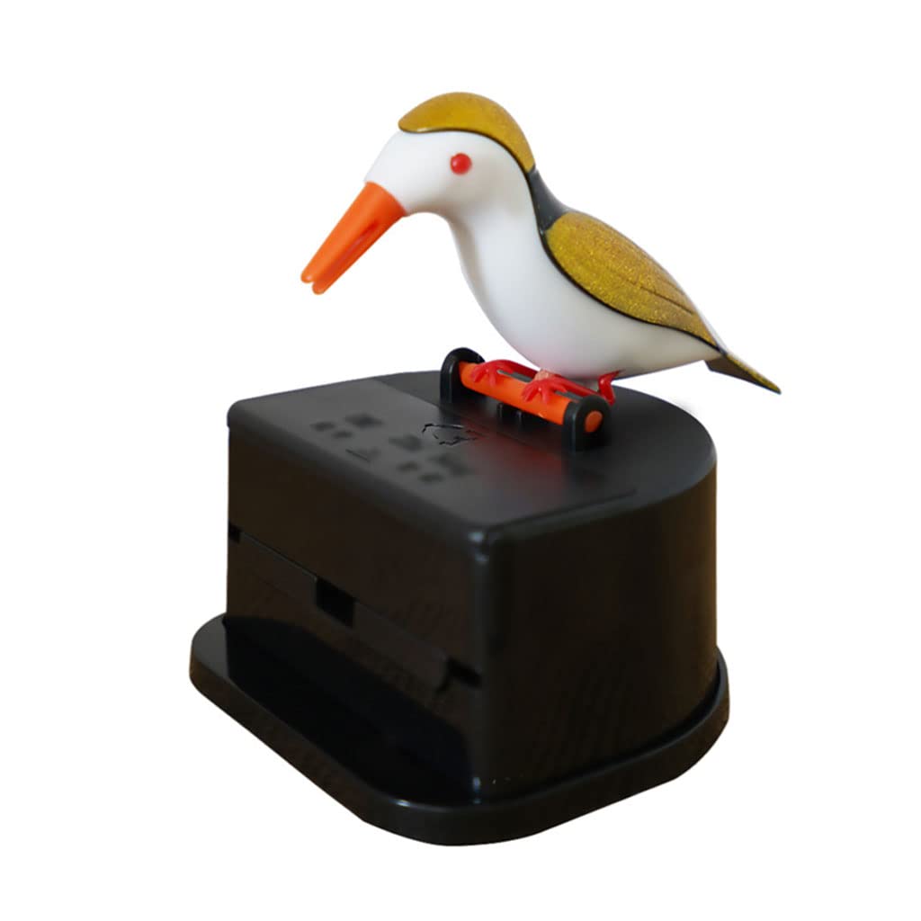 Wdwdw Gold Toothpicks Dispenser Toothpick Box Fashion Bird Holder Plastic Desktop Creative Pressed Holder Ornaments