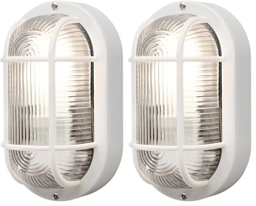 Aplique oval de exterior Konstsmide 7650-200 resistente IP44 blanco 3
