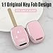 Key Fob Cover for Honda with Leather Keychain, Premium TPU Key Case Compatible with Honda 2003-2015 Accord Fit Civic EX CR-V Pilot Ridgeline Element Remote Smart Car Key Protector（3 Buttons Purple）
