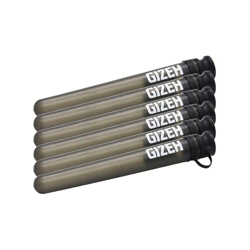 GIZEH Joint Tube Jointhülle Plastik Zigarettenhülle schwarz/Transporthülle wasser- & luftdicht - 12cm (6 Stück)