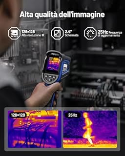 TOPDON Termocamera TC004 Mini, risoluzione IR 240x240, durata della batteria 15 ore, da -20°C a 450°C, 25 Hz, termocamera portatile per manutenzione domestica, ispezione perdite, ispezione HVAC