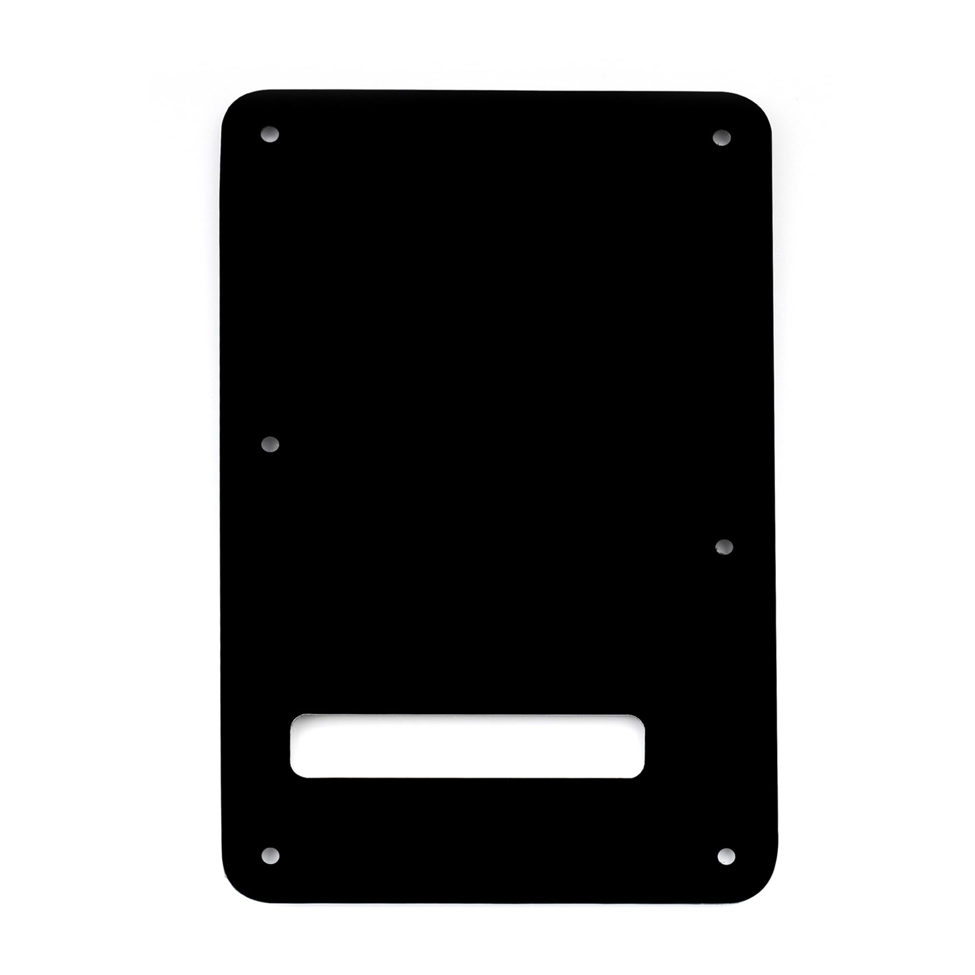 Musiclily 6 Trous Plaque Arrière Vibrato Tremolo Backplate pour Guitare électrique Fender USA/Mexican Standard Strat Modern Style, 4 plis Perle Noir
