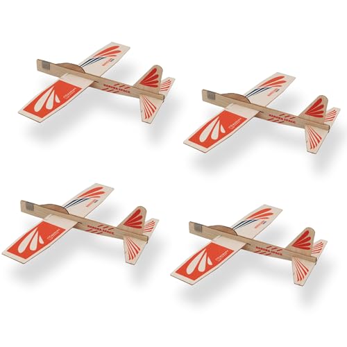 Barsha Space 4-Pack Balsa Wood Airplane Glider Kits for Kids - Model Toy Airplane Set | Perfect for...