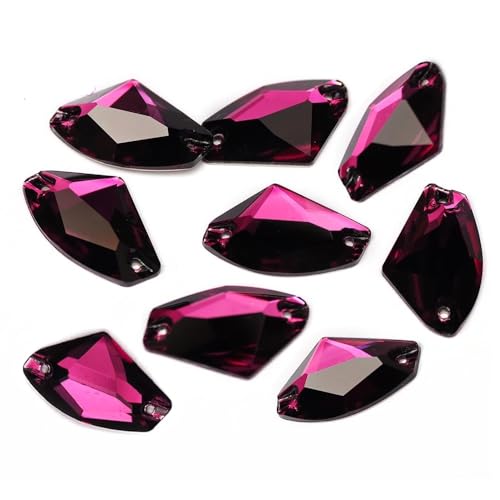 3256 Galactic Sew On Crystal Glass Flat Back Rhinestone Sewing Strass Aa Stones For Dress Decoration - (Color: Amethyst/Size: 12X19Mm 48Pcs)