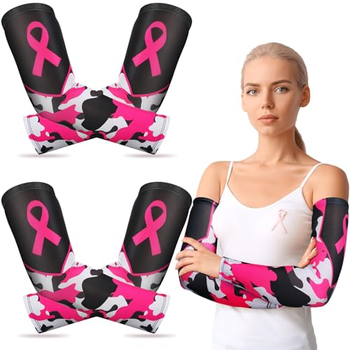 Skicuff - 2 pares de fundas para brazo de concienciación sobre el cáncer de...
