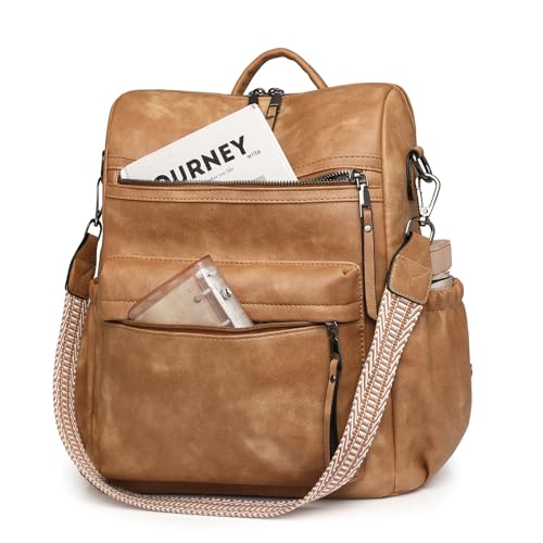Image of Women's Fashion Backpack Purse for Women Leather Multipurpose Design Ladies Shoulder Bag Travel bag Satchel Handbags