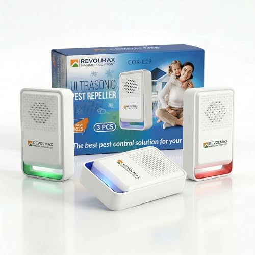 COR-E29, Ultrasonic Pest Control Repeller - Electronic & Ultrasound, Indoor Plug-in Repellent - Get rid of - Rodents, Mice, Squirrels, Bats, Insects, Bed Bugs, Ants, Fleas, Spiders, Roaches (3 Pack)