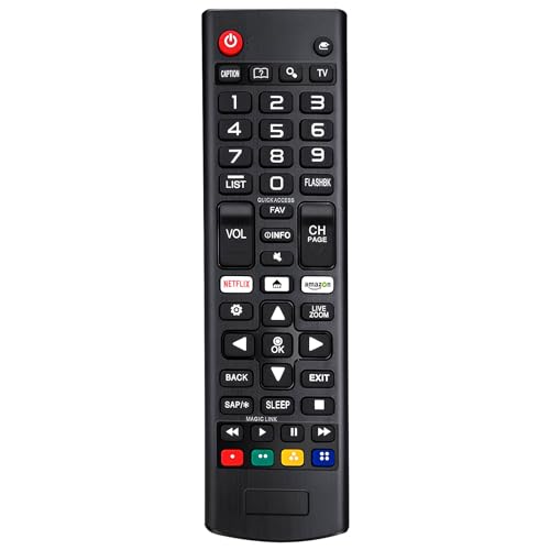 Mando TV Universal para LG Smart TV, Mando Universal TV para LCD LED HD T-V, Mando LG Smart TV-Ajuste a Distancia con Amazon y Netflix Botones-Sin Tecla de Text