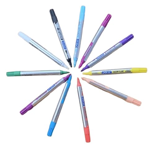 Image of Doms 24 Shades Acrylic Paint Markers| Soft Bullet Point| Suitable For Multipurpose Surfaces| Perfect For Pop Art, Abstract Art, Graphic Design| Pack of 1