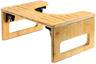 Toilet Stool, Potty Stool, Toilet Foot Stool Waterproof and Non Slip Squat Stool Adult Bamboo Toilet Stool Toilet Ottoman by Medical King