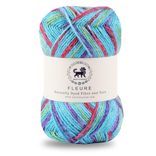Image of Nestnhaven Acrowools Fleure Hand Knitting and Crochet Yarn. Pack of 1 Ball - 100gms. Shade no - NNHF (Multicolor21) | (500 Gm)