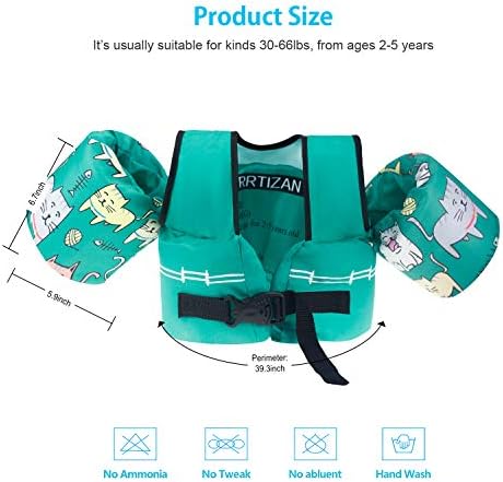 Rrtizan Baby Kids Swim Vest - Buoyancy Aid Swimming Learning Training Jackets for Child 2-6 Years, 14-30 kg Toddler Boys & Girls, ideal Flotation Swimwear with Safety Buckle