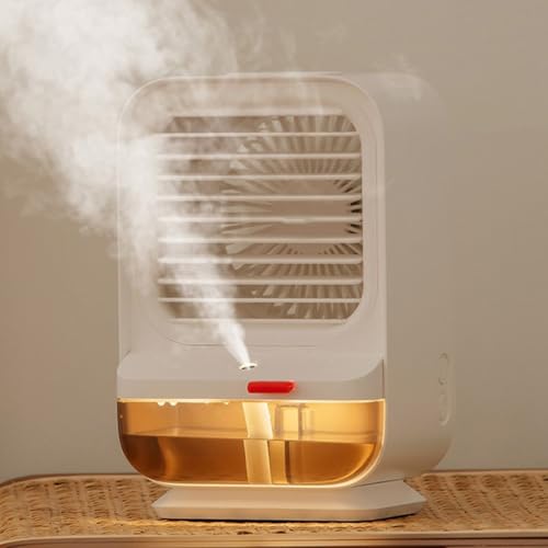 Ventilador avanzado de aire acondicionado alimentado por USB con tecnología de humidificación integrada (blanco)