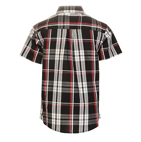 Image of Gioberti Boys Casual Plaid Checked Short Sleeve Button Down Shirt