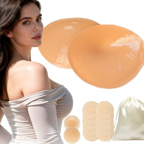 Wieysdoo Coussinet Soutien-Gorge Éponge Adhésif, Push Up Lifting Invisible, Rembourrage Amovible, Adapté Aux Robes, Tops Et Lingerie,Ovale,M