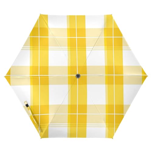 EtherSpher Valentine Plaids Checkered Yellow duty umbrella 39 Inch with patterned case auto open close Golf Umbrellas For Rain for in the beach Outdoor Defence Accessories lluvia para